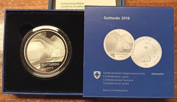 20 Francs comm. 2016 (PP) Gottardo