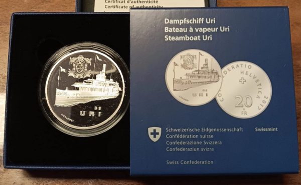 20 Francs comm. 2017 (PP) Bateau à Vapeur Uri