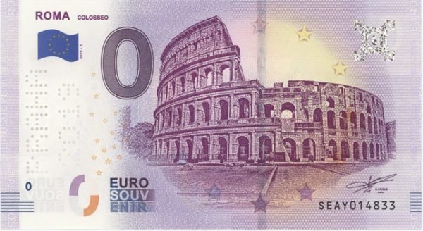0 Euro Souvenir Italie Roma Colosseo 2019-1 Neuf