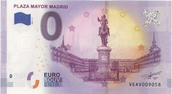 0 Euro Souvenir Espagne Plaza Mayor Madrid 2019-2 Neuf