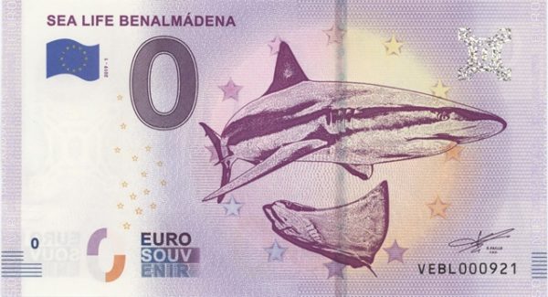 0 Euro Souvenir Espagne Sea Life Benalmadena 2019-1 Neuf
