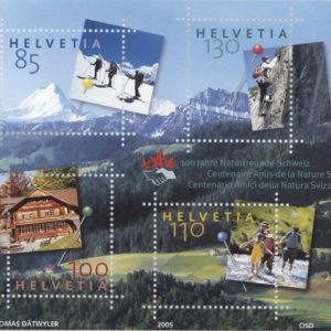 Timbres Bloc Spécial 2005 Centenaire des Amis de la Nature Suisse Neuf