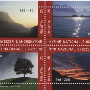 Timbres Bloc Spécial 2011 Cinquantenaire de l'Hymne national Suisse Neuf