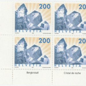 Timbres Bloc de quatre 2002 Minéraux Cristal de Roche Neuf