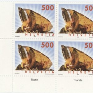 Timbres Bloc de quatre 2002 Minéraux Titanit Neuf