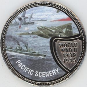 Liberia 10 Dollars 2001 Seconde Guerre mondiale "Pacific Scenery" (unz)