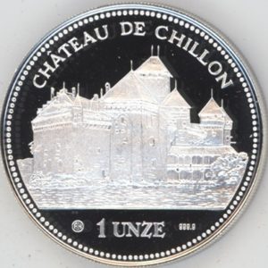 Suisse 1 Silber Unze 1989 Château de Chillon (vz-unz)