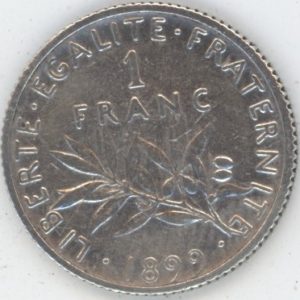 France 1 Franc 1899 (ss+) en argent