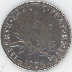 France 1 Franc 1904 Semeuse (s-ss) en argent