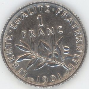 France 1 Franc 1901 Semeuse (vz+) en argent
