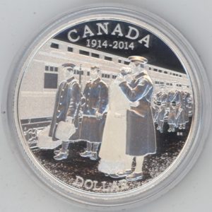 Canada 1 Dollar 2014 Déclaration de la première guerre mondiale (Fdc) en argent