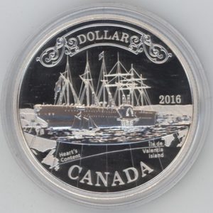 Canada 1 Dollar 2016 Câble transatlantique avec carte (Fdc) en argent