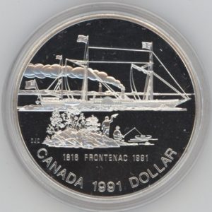 Canada 1 Dollar 1991 S.S. Frontenac (Fdc) en argent