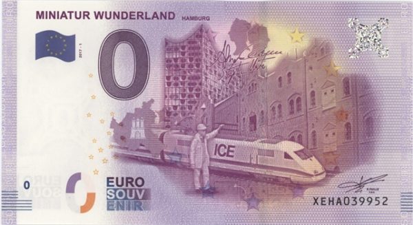 0 Euro Souvenir Allemagne Miniatur Wunderland Hamburg 2017-1 Neuf