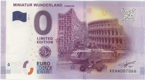 0 Euro Souvenir Allemagne Miniatur Wunderland Hamburg Limited Edition 2017-1 Neuf