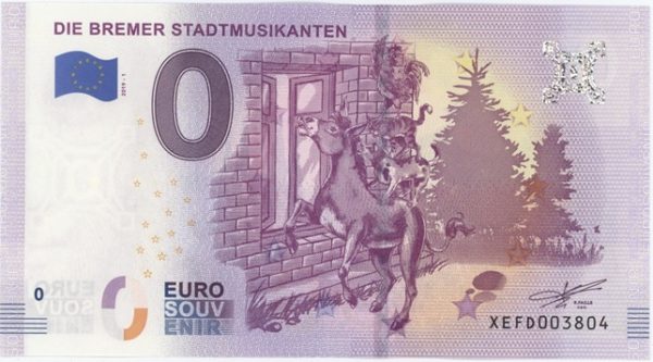 0 Euro Souvenir Allemagne Die Bremer Stadtmusikanten 2019-1 Neuf