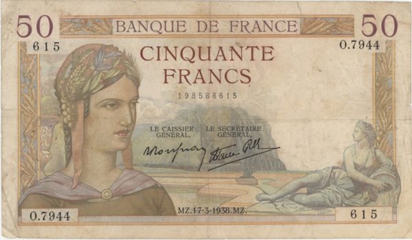 France 50 Francs 1938 Cérès