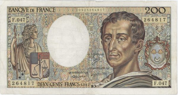 France 200 Francs 1982 Montesquieu