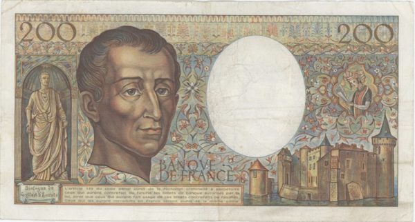 France 200 Francs 1982 Montesquieu – Image 2