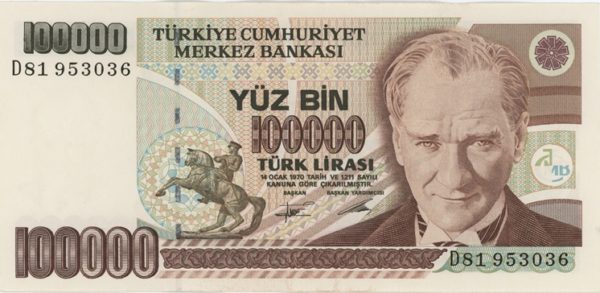 Turquie 100000 Lirasi ND (1991-94)