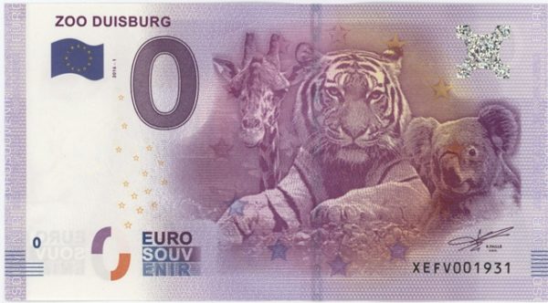 0 Euro Souvenir Allemagne Zoo Duisburg 2016-1 Neuf
