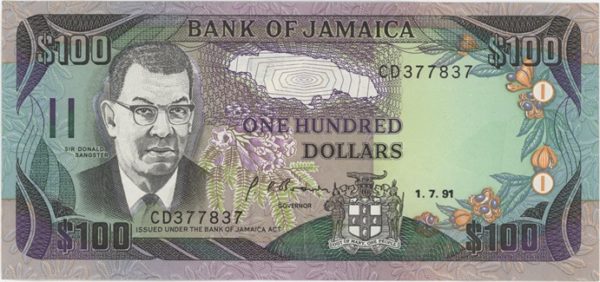 Jamaïque 100 Dollars 1991 Neuf