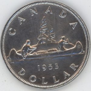 Canada 1 Dollar 1953 Élisabeth II (ss+) en argent