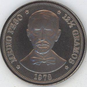 République Dominicaine 1/2 Peso 1978 (vz)