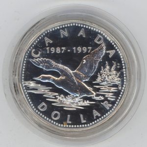 Canada 1 Dollar 1997 Élisabeth II Le huard (F.d.c.) en argent