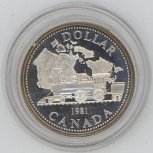Canada 1 Dollar 1981 Élisabeth II Train Trans-Canadien (F.d.c.) en argent