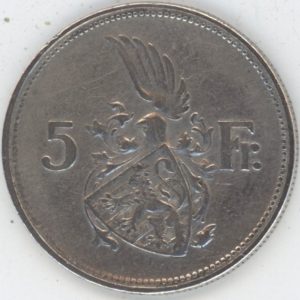 Luxembourg 5 Francs 1929 Charlotte (ss+) en argent