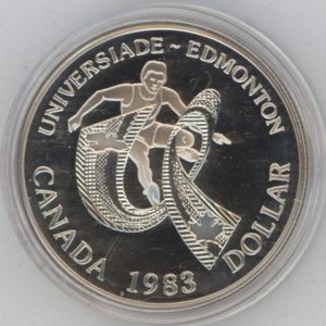 Canada 1 Dollar 1983 Jeux universitaires mondiaux (F.d.c.) en argent