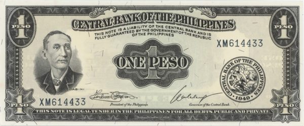 Philippines 1 Peso ND (1951-70) Neuf