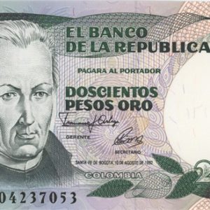 Colombia 200 Pesos 1992 Neuf