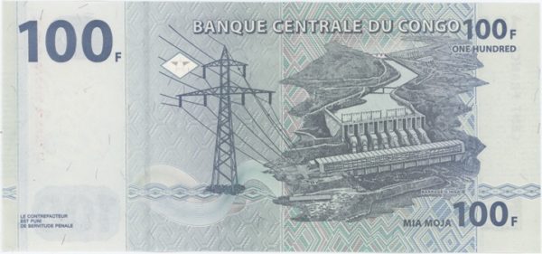Congo République démocratique 100 Francs 2022 Neuf – Image 2