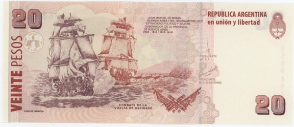 Argentina 20 Pesos ND (2003-18) Neuf – Image 2