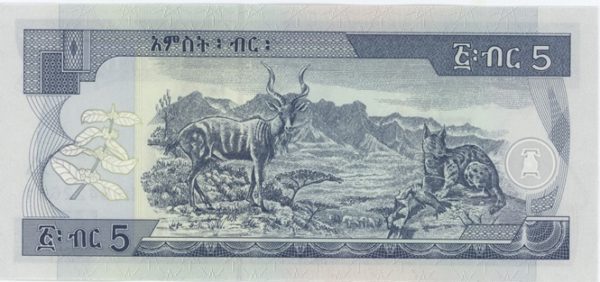 Éthiopie 5 Birr 2017 Neuf – Image 2
