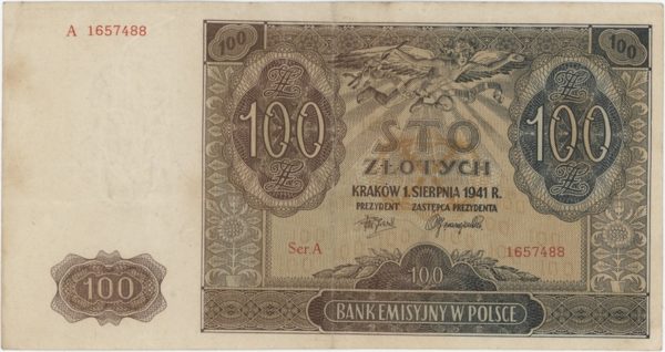 Pologne 100 Zlotych 1941