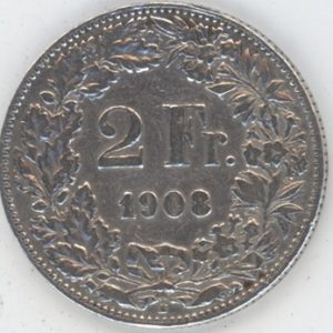 2 Francs 1908 (ss)