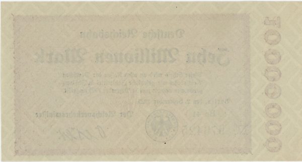 Germany Deutsche Reichsbahn 10 Millionen Mark 1923 – Image 2