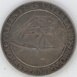 Médaille 1932 Allemagne naufrage du Voilier-Ecole Niobe (vz) en argent