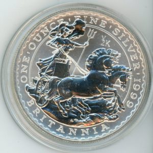 Grande-Bretagne 2 Pounds 1999 Elizabeth II Britannia en char (unz) 1 OZ d'Argent Fin