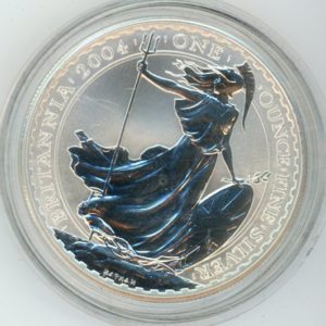 Grande-Bretagne 2 Pounds 2004 Elizabeth II Britannia debout (unz) 1 OZ d'Argent Fin