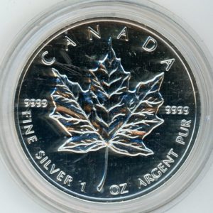 Canada Maple Leaf 5 Dollars 1992 1 OZ Fine Silver 9999 (unz)