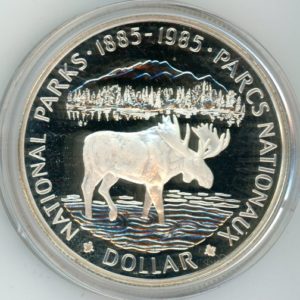 Canada 1 Dollar 1985 Parcs Nationaux (Fdc) en argent