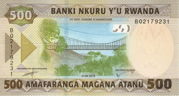 Rwanda 500 Francs 2019 Neuf