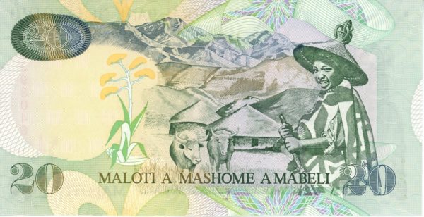 Lesotho 20 Maloti 2007 Neuf – Image 2