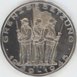 Médaille Grenzbesetzung 1939-45 / 25 Jahrestag Der Waffenruhe 1970 en argent