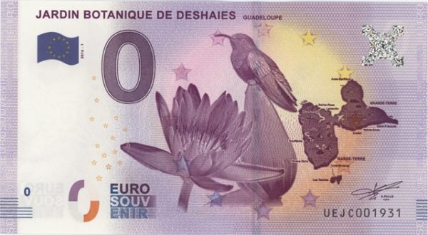 0 Euro Souvenir France Guadeloupe Jardin Botanique de Deshaies 2016-1 Neuf