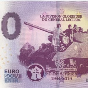 0 Euro Souvenir France 2ème D.D. La Division Glorieuse du General Leclerc 2019-2 Neuf